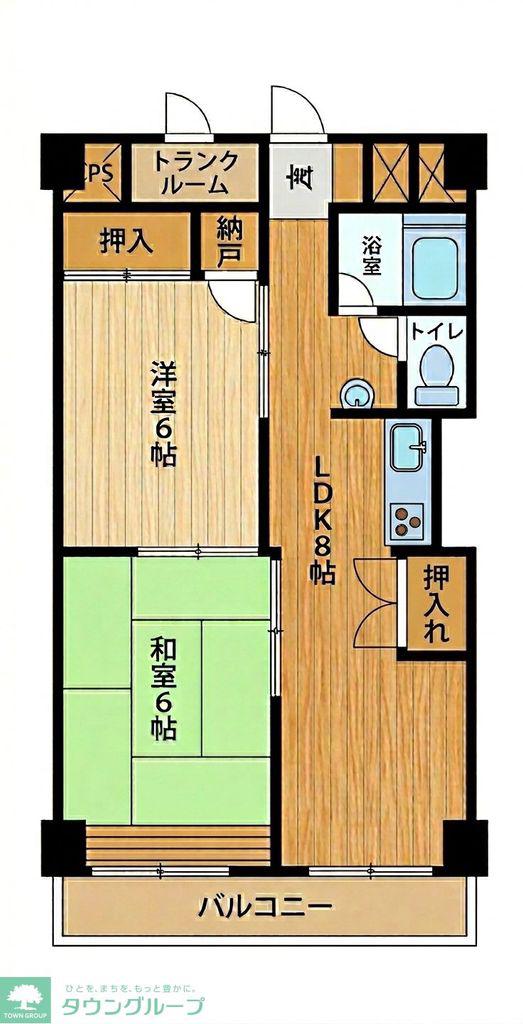 ニックハイム国立(2LDK/3階)の間取り写真