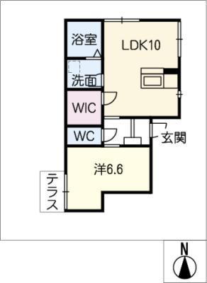 セントロイエル松阪(1LDK/1階)の間取り写真