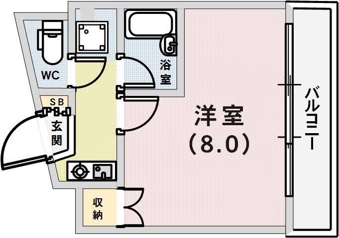 ステューディオ北野(1K/3階)の間取り写真