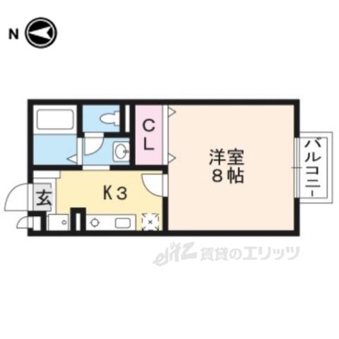 RIO AONO Ⅳ号館(1K/2階)の間取り写真