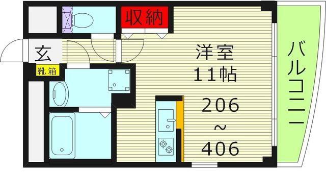 DIT COART(ワンルーム/4階)の間取り写真