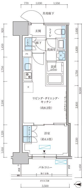 パークアクシス池袋イースト(1LDK/12階)の間取り写真