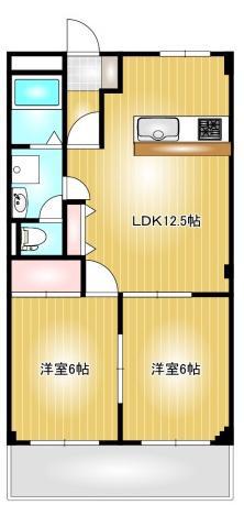 プレッソアール2(2LDK/2階)の間取り写真