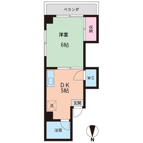 ハイム内山B館(1DK/3階)の間取り写真