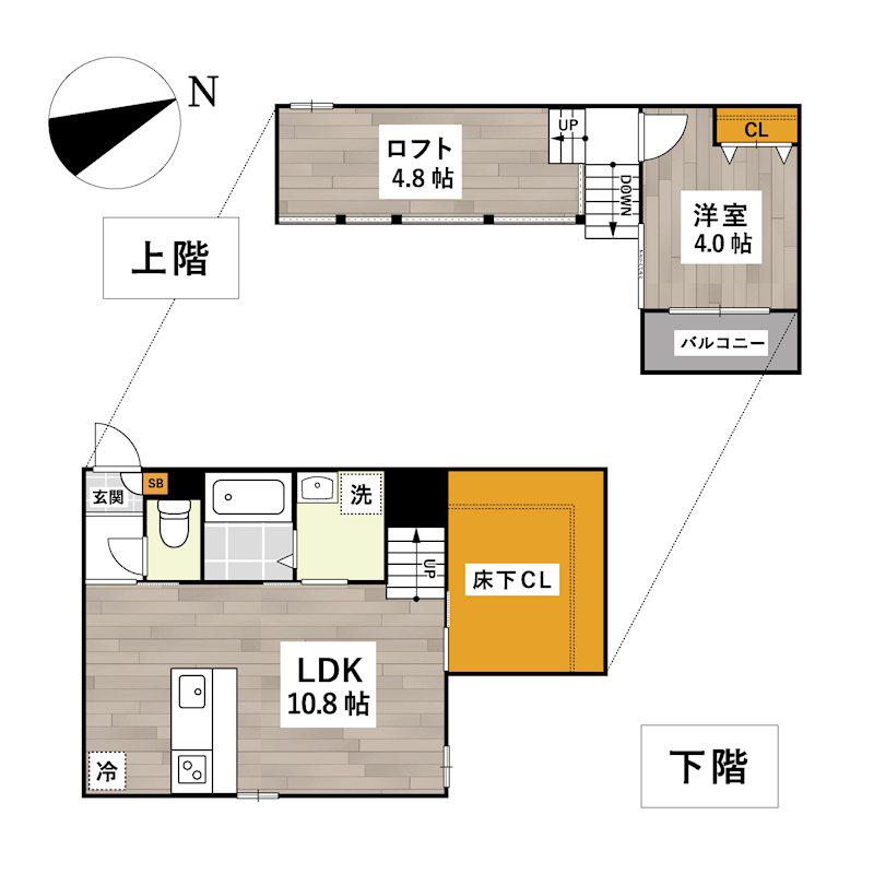 ADC緑町マーレIII(1LDK/1階)の間取り写真