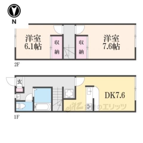レオパレスYAMADATWO(2DK/1階)の間取り写真