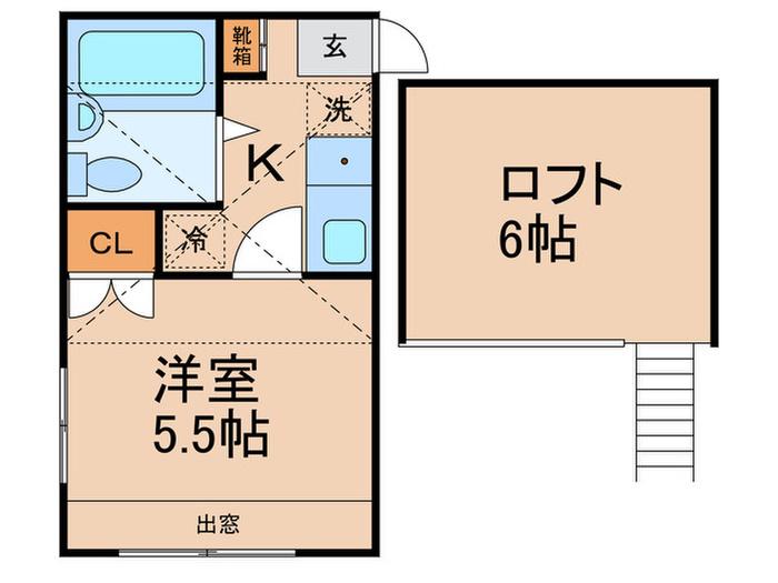 グレイスクオーレ(1K/2階)の間取り写真