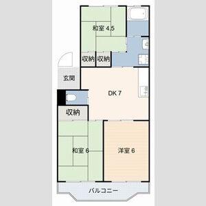 ダイヤマンション(3DK/4階)の間取り写真