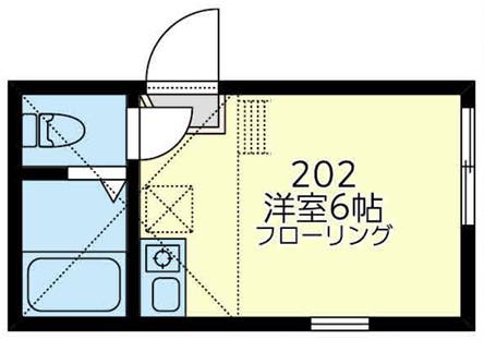 ユナイト鶴見サンジェルマン(ワンルーム/2階)の間取り写真