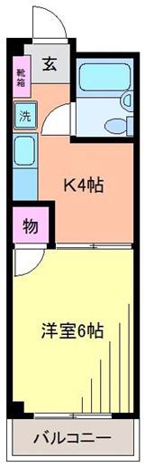 BCASA柏RE-BORN(1K/1階)の間取り写真