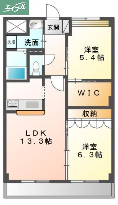 AFFINOAOE(2LDK/3階)の間取り写真