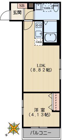 アーバンステージ千石II(1LDK/2階)の間取り写真