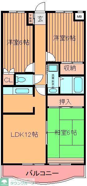 ウィーブ北町(3LDK/4階)の間取り写真