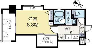 アクタス天神セントラルタワー(1LDK/4階)の間取り写真
