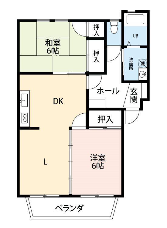 オーキッドハイツ(2LDK/2階)の間取り写真