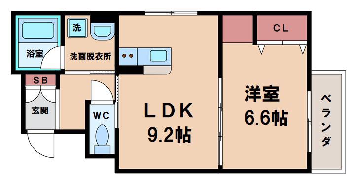 プラムガーデン(1LDK/2階)の間取り写真