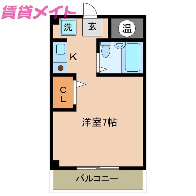 モアクレール(ワンルーム/2階)の間取り写真