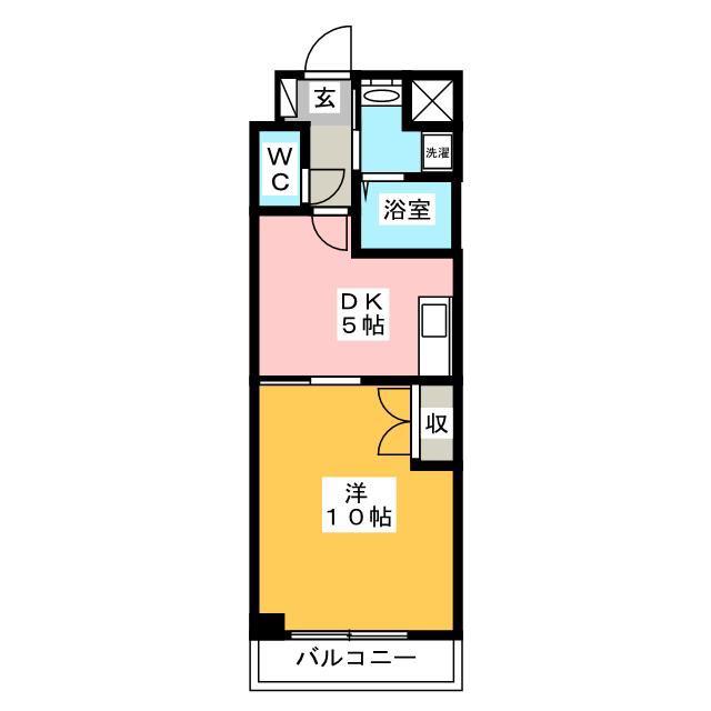 Mビル五条(1DK/2階)の間取り写真