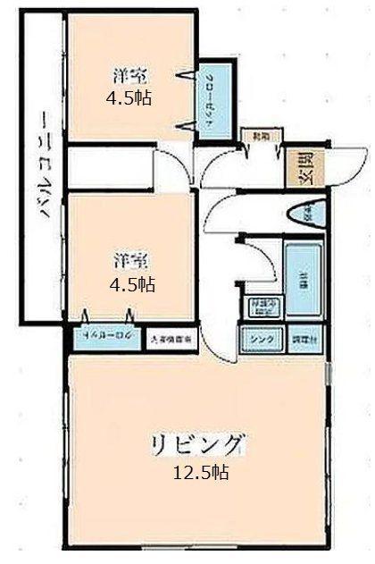 ダイアパレス町屋(2LDK/6階)の間取り写真