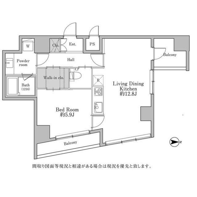 ユニテラス三軒茶屋(1LDK/3階)の間取り写真