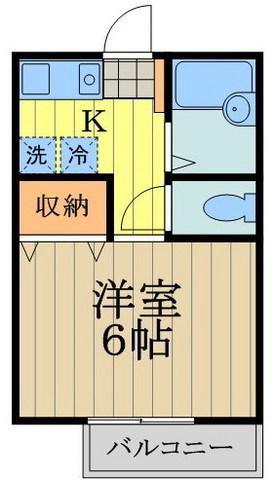 クレスト東小金井(1K/1階)の間取り写真