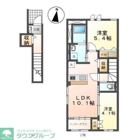 ルビアパルク(2LDK/2階)の間取り写真