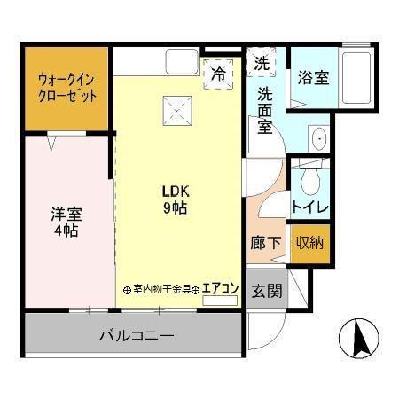 シャルマンフルール I棟(1LDK/1階)の間取り写真
