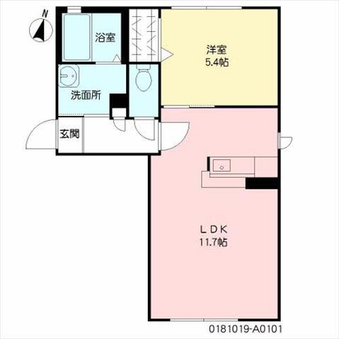 シャーメゾン中山 A棟(1LDK/1階)の間取り写真
