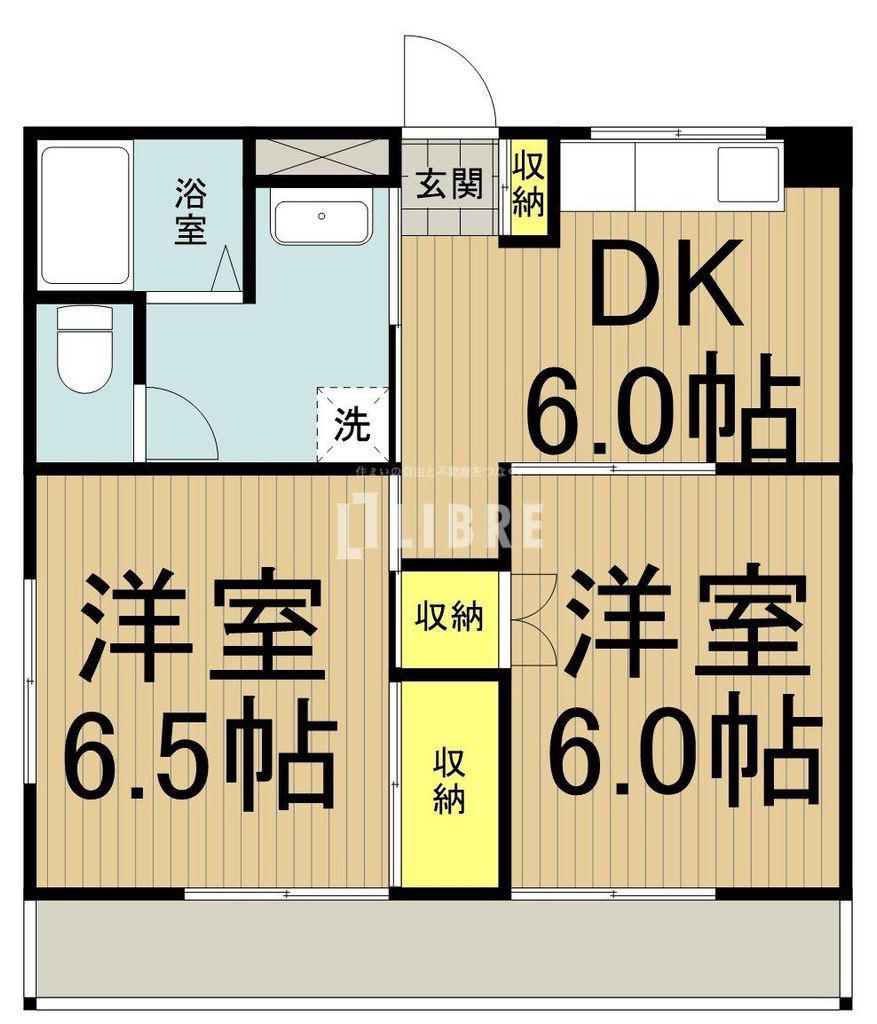 ハイツ塙(2DK/2階)の間取り写真