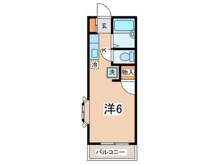 ハイム木月 2F(1K/2階)の間取り写真