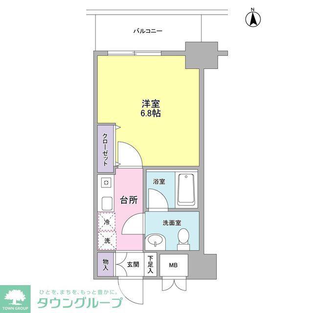 セレーノ品川(1K/4階)の間取り写真