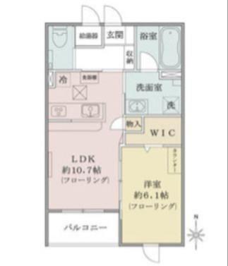 ウッドヴィラ西馬込(1LDK/2階)の間取り写真