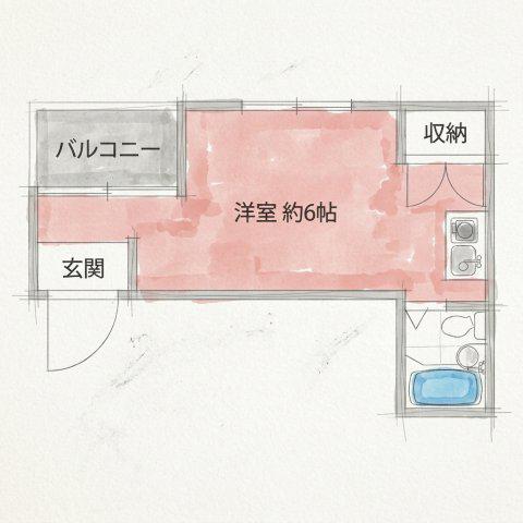 パール高倉(ワンルーム/4階)の間取り写真
