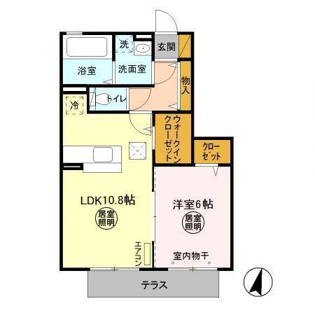 グラシアス(1LDK/1階)の間取り写真