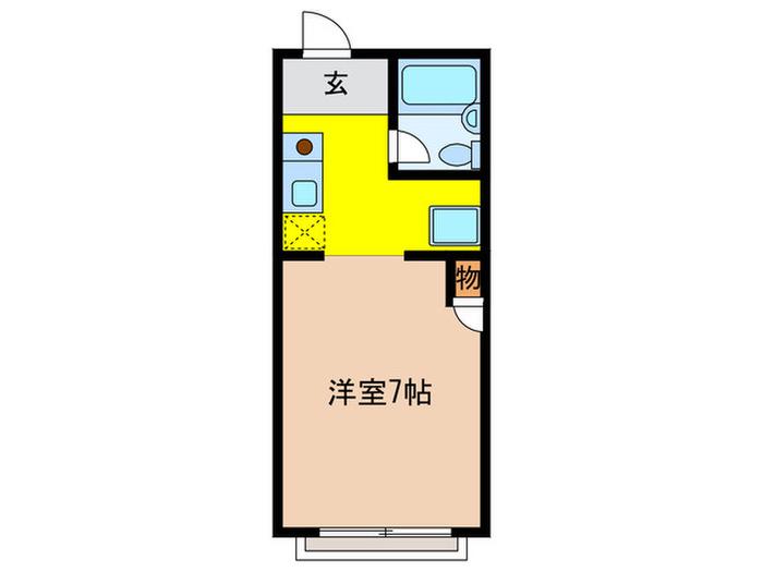 今北ハイツ(ワンルーム/2階)の間取り写真