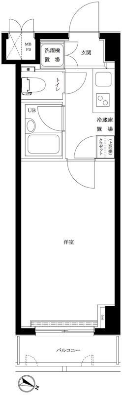 ルーブル学芸大学六番館(1K/5階)の間取り写真