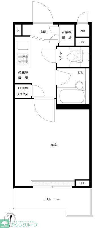 ルーブル大鳥居(1K/3階)の間取り写真