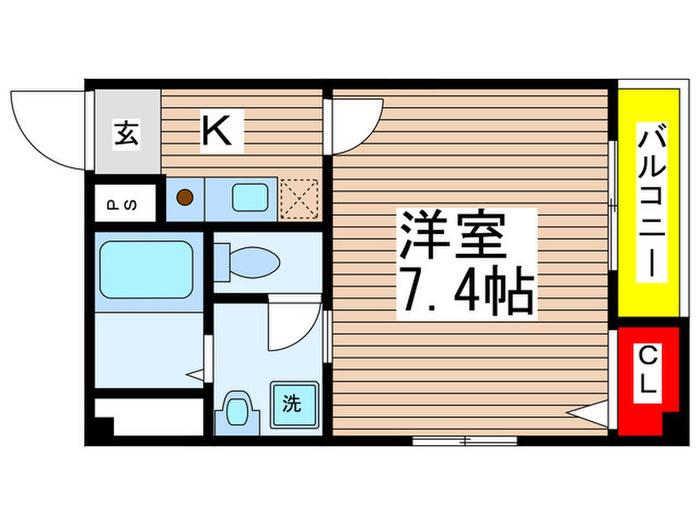 HOUSE GREEN(1K/3階)の間取り写真