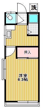 岩井荘(1K/1階)の間取り写真