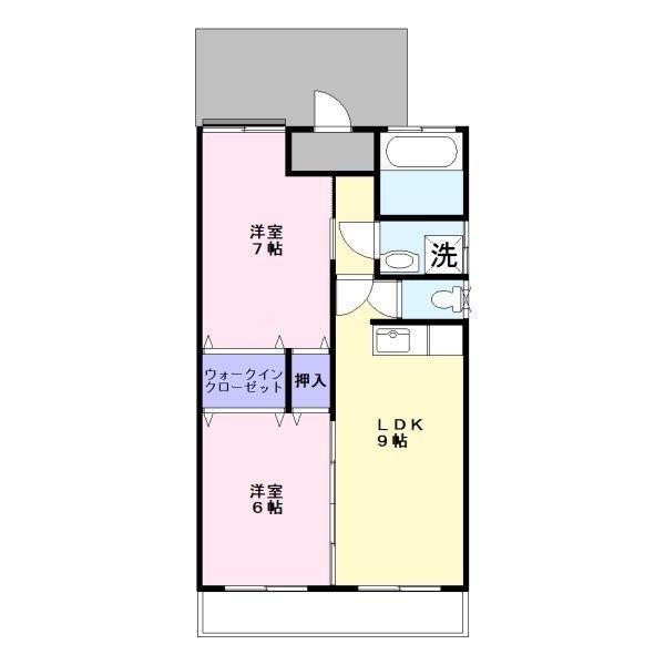 エサキビル(2LDK/3階)の間取り写真