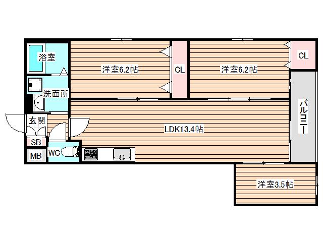 BJ.DA.VINCI(3LDK/3階)の間取り写真