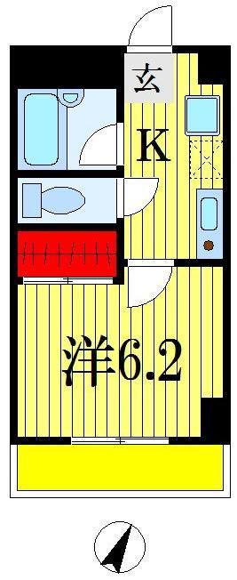 ハイシティ弁天(1K/2階)の間取り写真
