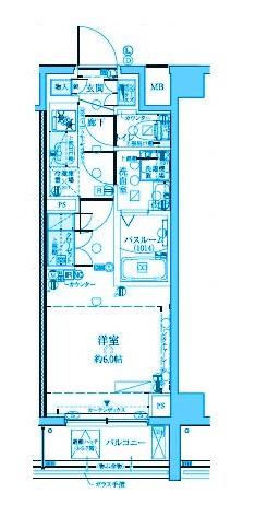 MAXIV武蔵小杉(1K/3階)の間取り写真