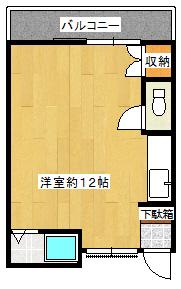 ワンルームマンションYOU(ワンルーム/2階)の間取り写真