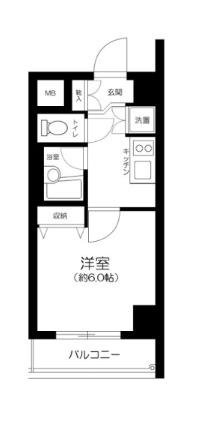 VERONA武蔵関LUSSO(1K/1階)の間取り写真