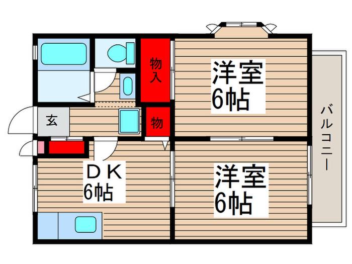 サングレールA(2DK/2階)の間取り写真