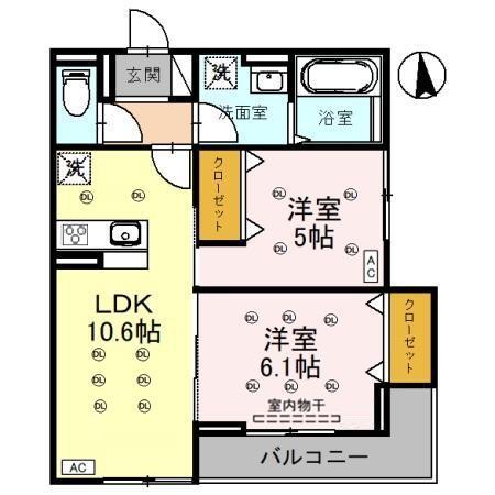 グレイス三郷(2LDK/3階)の間取り写真