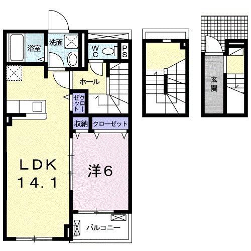 グラン ソレイユ(1LDK/3階)の間取り写真