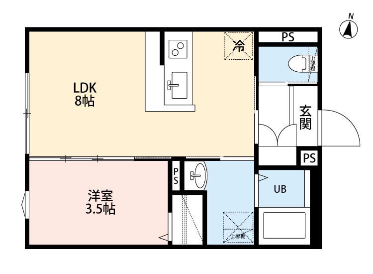 SIZZLE 03(1LDK/1階)の間取り写真