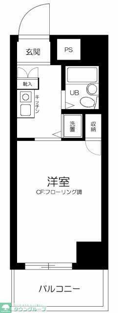 スカイコート川崎第2(ワンルーム/3階)の間取り写真